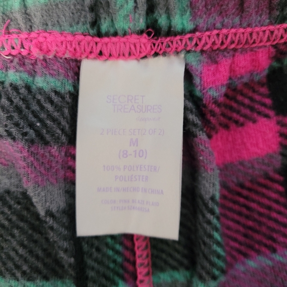 Secret Treasures pink and black plaid pajama set - Picture 6 of 6